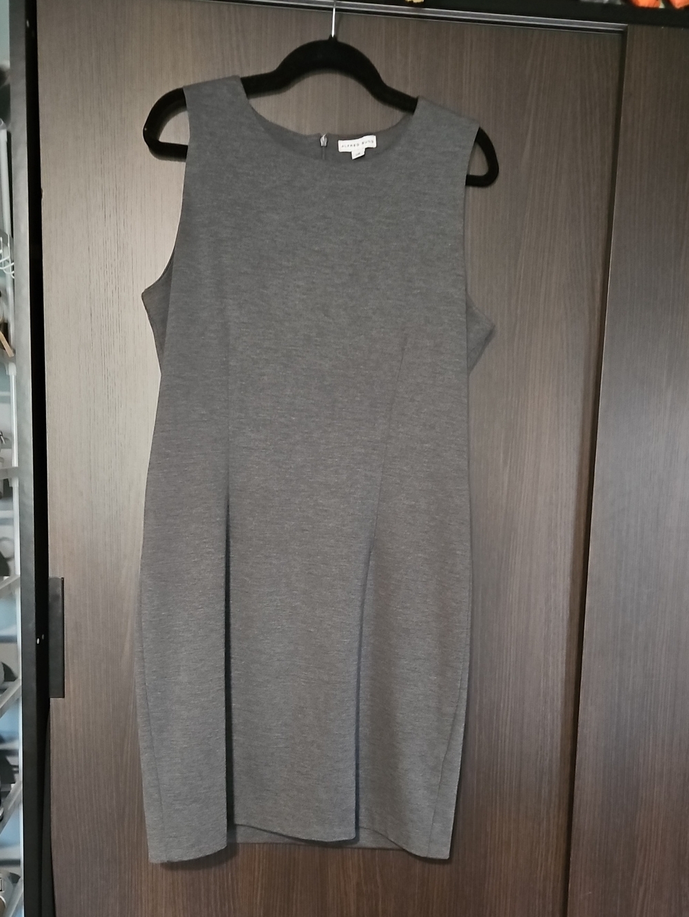 ALFRED SUNG Sleeveless Gray Midi Shift Dress